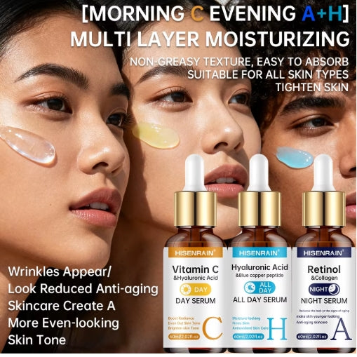 MillahGlow Trio Serum Set - hidratação multi-camada