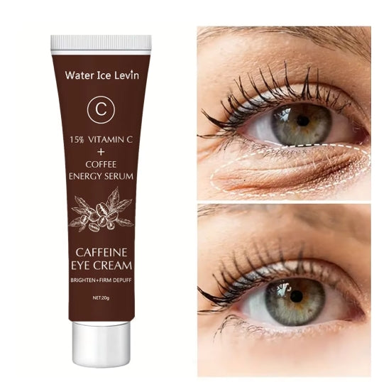 MillahGlow Caffeine Eye Cream - produto e resultado nos olhos
